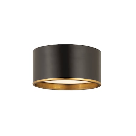 Z-Lite Arlo 2 Light Flush Mount, Matte Black & Rubbed Brass 2303F2-MB-RB